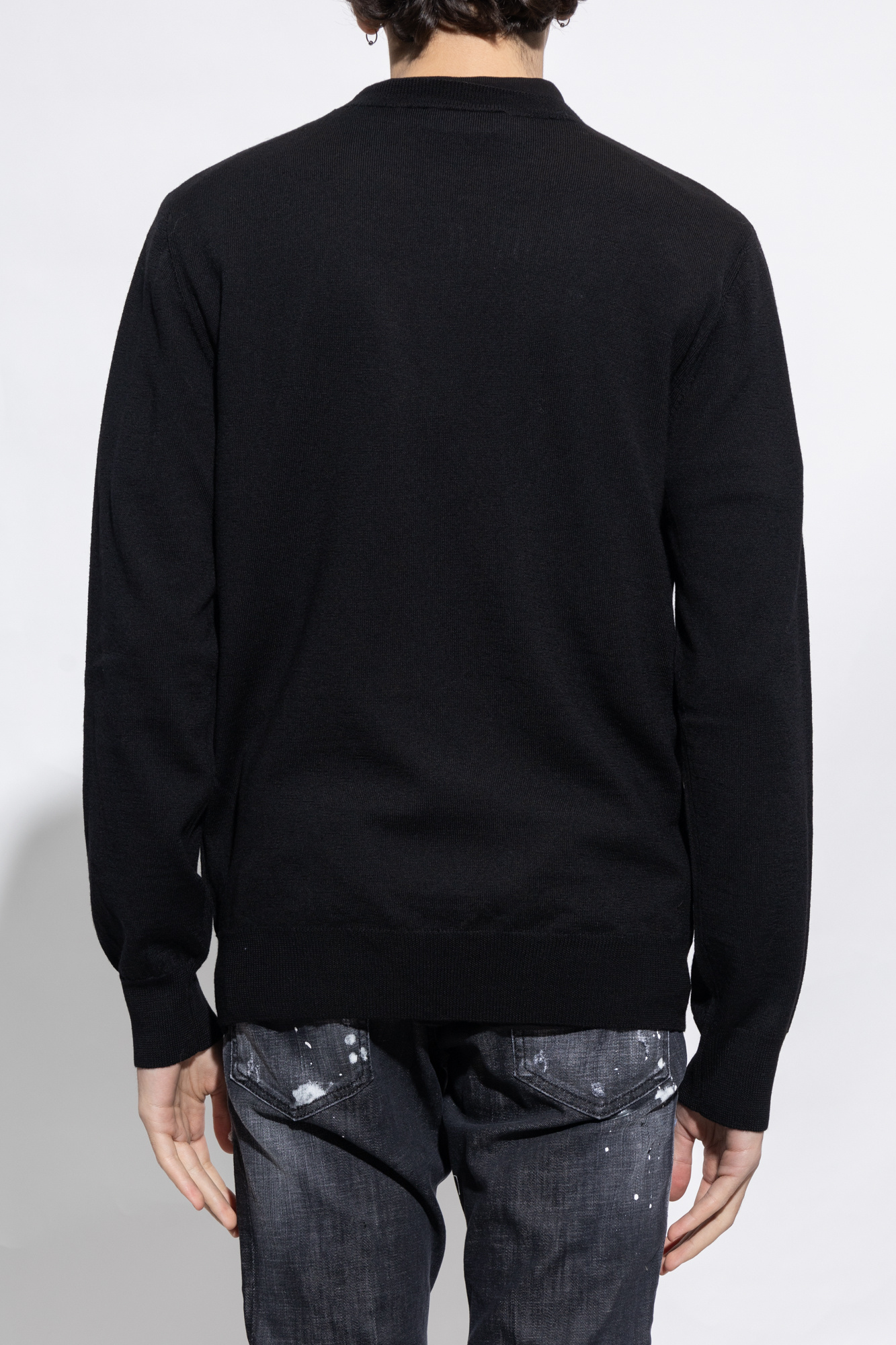 Black Wool sweater with logo Dsquared2